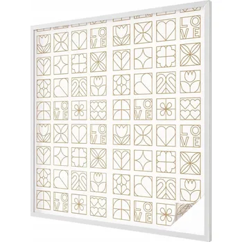 Okenní dekorace Dekorativní mléčná Fólie na okenní skla Geometrická láska 100x100 cm