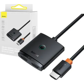 Přepínač HDMI Baseus s 1m kabelem Seskupení černé