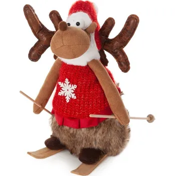 Vánoční ozdoba Vánoční dekorace DOLL 105 B červená / hnědá