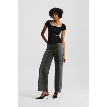 Dámské džíny DŽÍNY KARL LAGERFELD JEANS KLJ MR RELAXED BLOCKED DENIM WASHED BLACK BLOCKED