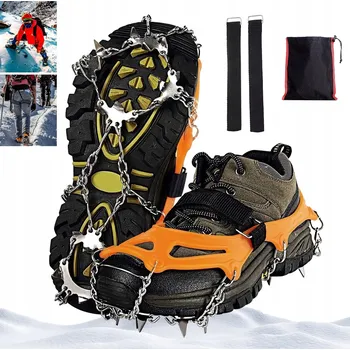 Pracovní oblečení MAČKY NA BOTY S HROTY PROTISKLUZOVÉ ŘETĚZY vel. L 40-44 TURISTICKÉ NÁVLEKY