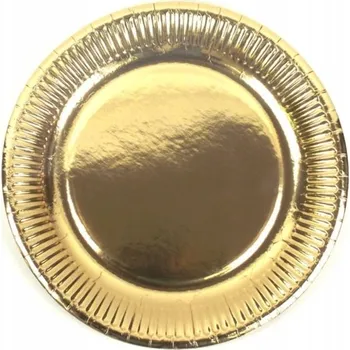 Jednorázové nádobí PAPÍROVÉ TALÍŘE ZLATÉ 23cm 8 kusů NA JEDNO POUŽITÍ