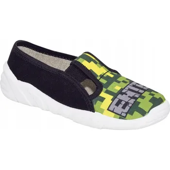 Dámské pantofle PANTOFLE PAPUČE PANTOFLE DO ŠKOLKY ZETPOL ADAŚ ZELENÉ NAZOUVACÍ R 34