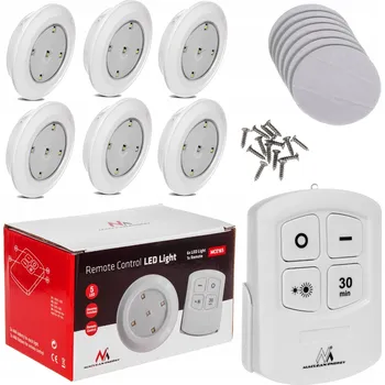 Stojací lampa LED světýlka s dálkovým ovládáním Maclean Energy MCE165 bílá, 6 ks