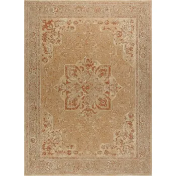 Koberec Koberec LEGEND 468 03 GB700 OSTA - Rozeta / rám, exkluzivní béžový / červený