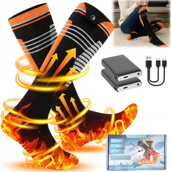 VYHŘÍVANÉ PONOŽKY ZIMNÍ ELEKTRICKÉ TERMO PONOŽKY OHŘÍVAČE NA NOHY