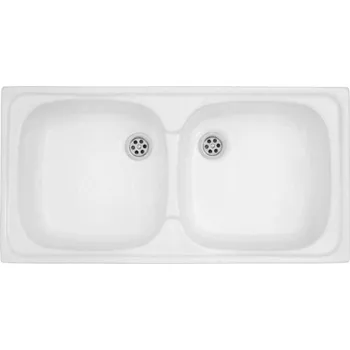 Granitový dřez Dvoukomorový dřez Polimat ZD-40 akryl bílý