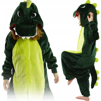Karnevalový kostým DINOSAURUS 4-6 let 120 cm PYŽAMO TEPLÁKOVKA Kostým Kostým Maškarní HALLOWEEN