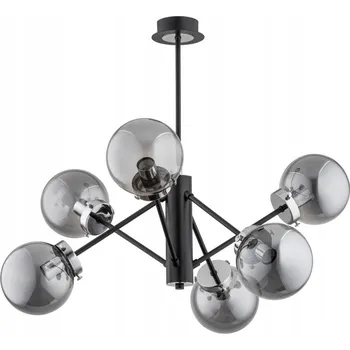 Lampa lustr černý chrom skleněné stříbrné koule NANCY 60808