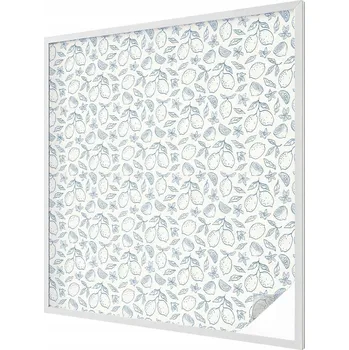 Okenní dekorace Samolepící fólie na okno proti slunci – mléčná, citronový vzor 100x100 cm