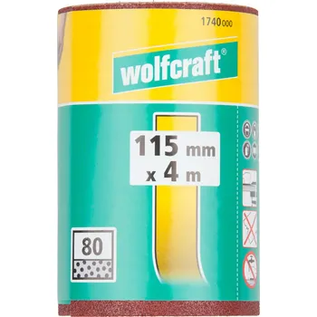 Brusný papír Brusný papír v roli 115 mm x 4 m Wolfcraft - zrnitost 80 na suchý zip