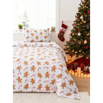 Povlečení Sinsay - Sada vánočního povlečení - hnědá - 108II-84X - 108II-84X-ONE