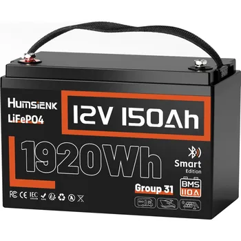 solární baterie Akumulátor LiFePO4 12V 150Ah 13kg Bluetooth 110A BMS pro solární systémy, obytné vozy a lodě