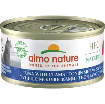 Krmivo pro kočku ALMO NATURE HFC NATURAL TUŇÁK + SLÁVKY RYBA VLHKÉ KRMIVO 70g