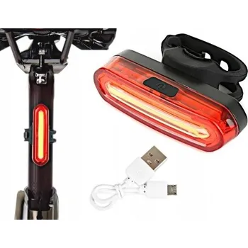 Cyklosvítilna SVĚTLO NA KOLO ZADNÍ LAMPA NA KOLO AKUMULÁTOR ZADNÍ COB USB VÝKONNÁ 120LM ABS