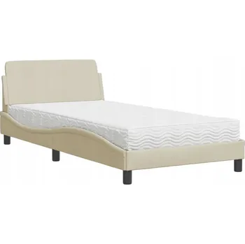 Postel Postel s matrací 100x200 cm, krémová, s PU pěnou 22D, H2/H3