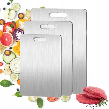 Kuchyňské prkénko Krájecí Deska Nerezová Ocel 46*30CM na Maso, Zeleniny a Ovoce