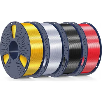 Filament 4 CÍVKY FILAMENTU SUNLU 1,75 mm SILK PLA+ Plus Mosaz 4 kg Přesnost 0,02 mm
