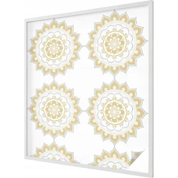 Okenní dekorace Samolepicí Mléčná fólie na okno, sklo - Květinová mandala 100x116 cm