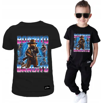 Chlapecké oblečení Dětské tričko černé pro chlapce Bobrito Bandito, velikost 128