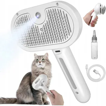 Kartáč pro zvířata PARNÍ KARTÁČ PRO KOČKY PSY K ČESÁNÍ SRSTI, PAŘÍCÍ KARTÁČ Steamy Cat Brush
