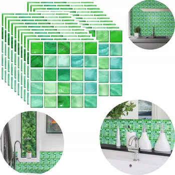 Obklad 20X SAMOLEPICÍ SAMOLEPKY DLAŽDIČKY OBKLADY DO KOUPELNY KUCHYNĚ MOZAIKA VODĚODOLNÉ