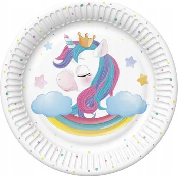 Talíř PAPÍROVÉ TALÍŘKY JEDNOROŽEC 18 CM 8 KS