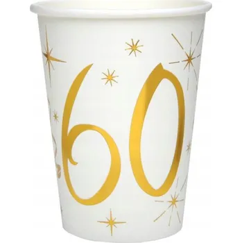 Jednorázové nádobí Kelímky k šedesátým narozeninám 60tka 10 ks