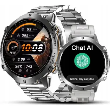 Hodinky Pánské CHYTRÉ HODINKY hodinky Rubicon ALWAYS DISPLAY KOMPAS BAROMETR AI stříbrné