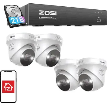 IP kamera ZOSI C225 4 ks WiFi 5MP + NVR 8ch + 2TB HDD