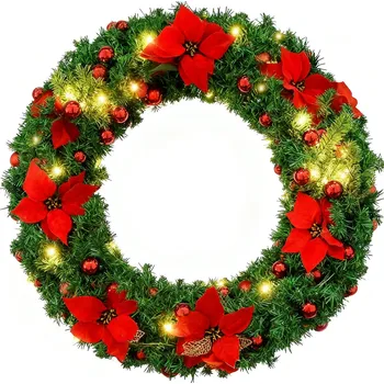 Vánoční dekorace UMĚLÁ VÁNOČNÍ GIRLANDA 2,7M SVÁTEČNÍ DEKORACE NA KRB SCHODY VÁNOČNÍ STROMEK
