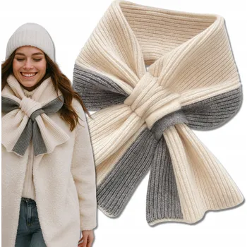 Šála Šála Dámská Teplá Velká Zimní Elegantní Hrubá Šedá Vázaná