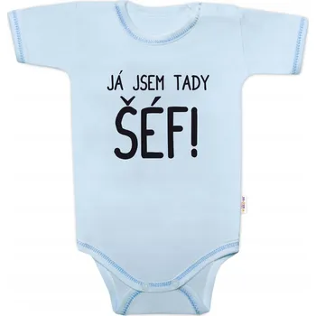 Kojenecký body Body krátký rukáv s vtipným textem Baby Nellys, Já jsem tady ŠÉF! vel. 80