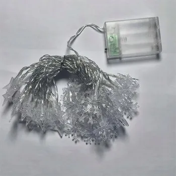 Vánoční dekorace Vánoční osvětlení na stromeček LED vločka/hvězda - 10 m/80 světýlek teplá bílá