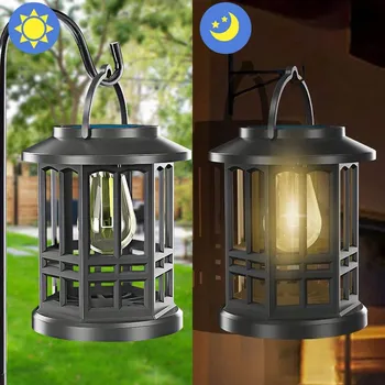 Venkovní osvětlení 2 KS SOLÁRNÍ LED LUCERNA, ZAHRADNÍ ZÁVĚSNÁ DEKORACE, 3200K