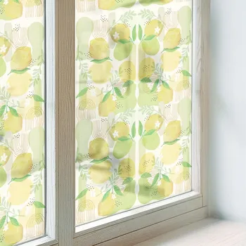 Polep vozidla Samolepka Fólie na Mléčné okno Ozdobná Samolepicí Čerstvé citrony 50x116