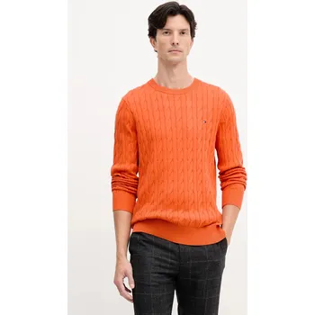 Pánský svetr Bavlněný svetr Tommy Hilfiger MW0MW33132 oranžová 22X, vel. XXL