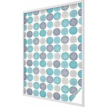 Okenní dekorace Samolepicí Mléčná fólie na okno s geometrickými kruhy, 100x146 cm