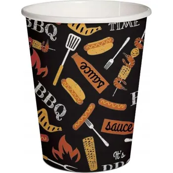 Jednorázové nádobí Papírové Kelímky BBQ GRILL Party, NA JEDNO POUŽITÍ x10
