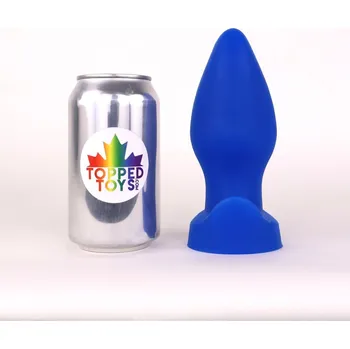 Anální kolík Topped Toys Tail Raiser 75 Blue Steel, prémiový silikonový anální kolík 15,5 x 6,1 cm