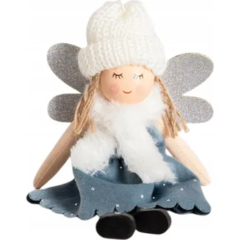 Obraz Ozdoba PLYS andílek v modrých šatech 18 cm HOMLA