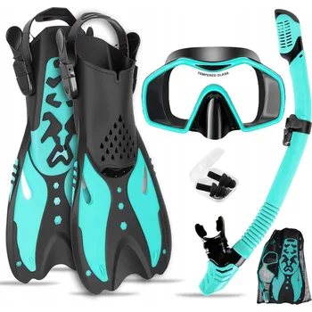 Potápěčská maska Potápěčská Potápěčské Brýle + šnorchl + nastavitelné ploutve , sada proti zamlžování