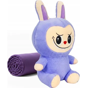 plyšák LABUBU Velká 50 cm plyšák PANENKA PŘÍŠERKY FIGURKA + DEKA 160 cm fialová Labubu