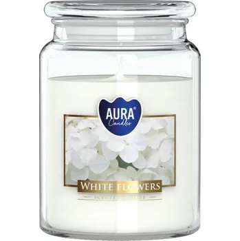 Svíčka Vonná svíčka BISPOL Aura snd99-179 (Bílé květy) ~100 hodin
