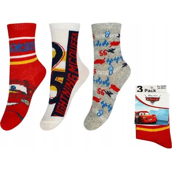 CARS AUTA AUTA DISNEY PONOŽKY KOMPLET 3-PÁROVÝ 23/26