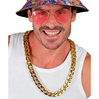 Náhrdelník ZLATÝ NÁHRDELNÍK RAPER DISCO HIP HOP 72 CM - PÁNSKÝ / DÁMSKÝ