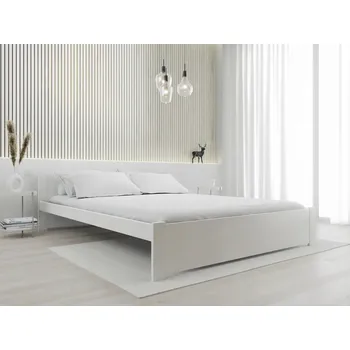 Postel Dvoulůžková postel s dekorem dřeva TEXTILOMANIE 160x200 bílá