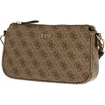 Kabelka Listonošky GUESS NOELLE DBL POUCH CROSSB béžová