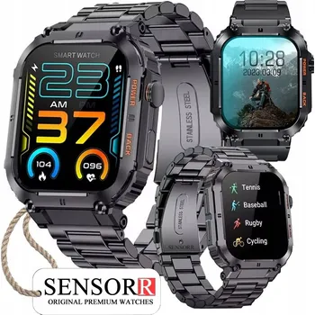 Hodinky SENSORR VÝKONNÉ VOJENSKÉ PÁNSKÉ HODINKY CHYTRÉ HODINKY HOVORY SMS SENSORR PL ČERNÁ