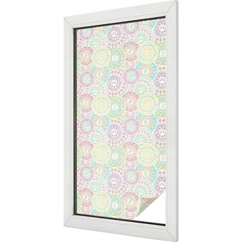 Okenní dekorace Samolepicí Fólie na okno Mléčná a mražená okna Barevné mandaly 50x100